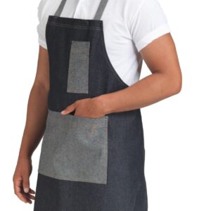 Denim Bib with reverse Denim pocket (DP102)