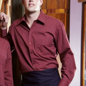 Pinstripe Mens shirt open neck (BS150)