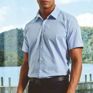 Mens Urban Gingham Shirt Short Sleeve