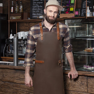 Leather Bib Apron Cross Back