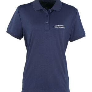 Ladies Physiotherapist Navy Polyester Stretch Polo Shirt