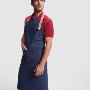 Denim Bib with Contrast Strap