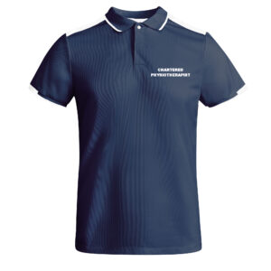 Physiotherapist Navy Antibacterial Recycled Polyester Contrast Stretch Polo Shirt