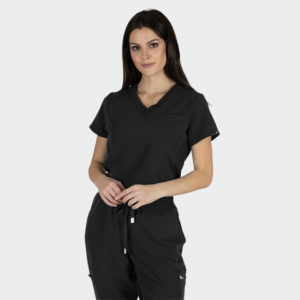 Julie Stretchy Scrub Top Black