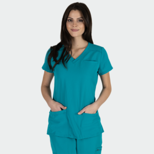 Julie Stretchy Scrub Top Bright Teal